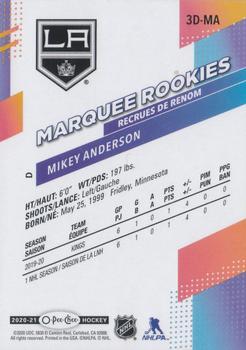 2020-21 O-Pee-Chee - Marquee Rookies 3-D #3D-MA Mikey Anderson Back