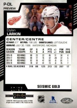 2020-21 O-Pee-Chee - O-Pee-Chee Platinum Preview Seismic Gold #P-DL Dylan Larkin Back