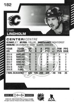 2020-21 O-Pee-Chee - Variant Warm-Up Jersey #182 Elias Lindholm Back