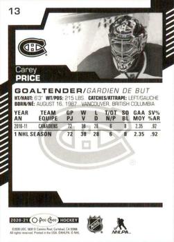 2020-21 O-Pee-Chee - Variant Rookie Year #13 Carey Price Back