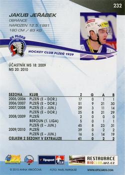 2010-11 Czech OFS Plus #232 Jakub Jerabek Back
