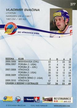 2010-11 Czech OFS Plus #277 Vladimir Svacina Back