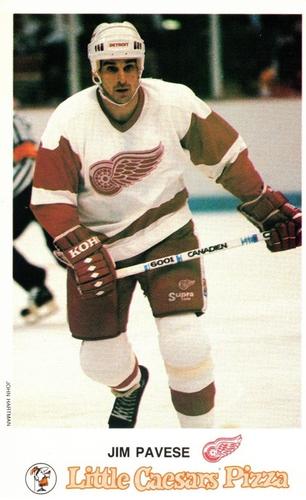 1988-89 Little Caesars Detroit Red Wings #NNO Jim Pavese Front