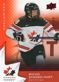 2020-21 Upper Deck Team Canada Juniors - Exclusives #62 Micah Zandee-Hart Front