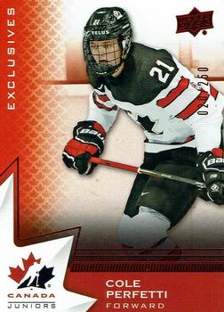 2020-21 Upper Deck Team Canada Juniors - Exclusives #75 Cole Perfetti Front