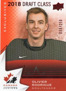 2020-21 Upper Deck Team Canada Juniors - Exclusives #92 Olivier Rodrigue Front