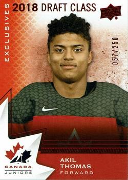 2020-21 Upper Deck Team Canada Juniors - Exclusives #94 Akil Thomas Front