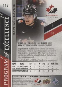 2020-21 Upper Deck Team Canada Juniors - Autographs #117 Raphael Lavoie Back
