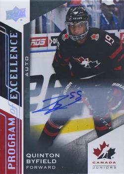 2020-21 Upper Deck Team Canada Juniors - Autographs #134 Quinton Byfield Front