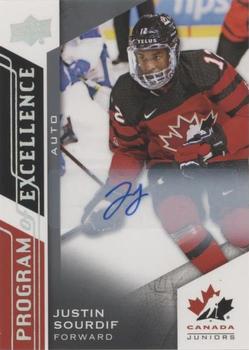 2020-21 Upper Deck Team Canada Juniors - Autographs #144 Justin Sourdif Front