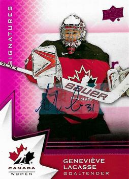 2020-21 Upper Deck Team Canada Juniors - Autographs Purple #46 Genevieve Lacasse Front