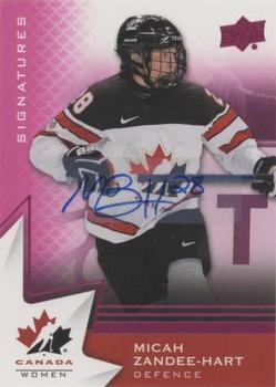 2020-21 Upper Deck Team Canada Juniors - Autographs Purple #62 Micah Zandee-Hart Front