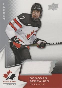 2020-21 Upper Deck Team Canada Juniors - Jerseys #19 Donovan Sebrango Front