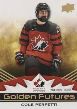 2020-21 Upper Deck Team Canada Juniors - Golden Futures #GF-8 Cole Perfetti Front