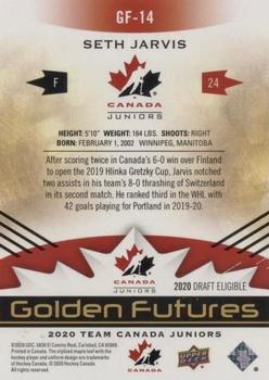 2020-21 Upper Deck Team Canada Juniors - Golden Futures #GF-14 Seth Jarvis Back