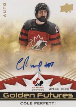2020-21 Upper Deck Team Canada Juniors - Golden Futures Autographs #GF-8 Cole Perfetti Front