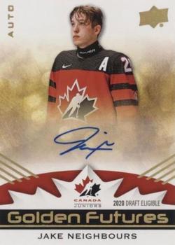 2020-21 Upper Deck Team Canada Juniors - Golden Futures Autographs #GF-10 Jake Neighbours Front