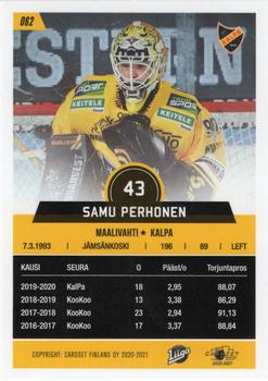 2020-21 Cardset Finland #062 Samu Perhonen Back