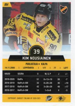 2020-21 Cardset Finland #064 Kim Nousiainen Back