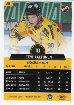 2020-21 Cardset Finland #065 Leevi Aaltonen Back