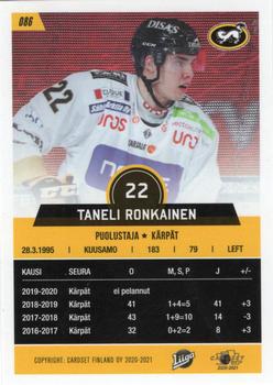 2020-21 Cardset Finland #086 Taneli Ronkainen Back