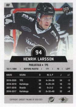 2020-21 Cardset Finland #160 Henrik Larsson Back