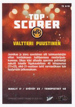 2020-21 Cardset Finland - Top Scorer #TS2 Valtteri Puustinen Back