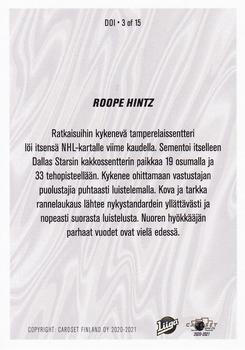 2020-21 Cardset Finland - Diamonds Of Ice #DOI3 Roope Hintz Back
