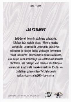 2020-21 Cardset Finland - Diamonds Of Ice #DOI7 Leo Komarov Back