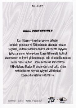 2020-21 Cardset Finland - Diamonds Of Ice #DOI8 Urho Vaakanainen Back