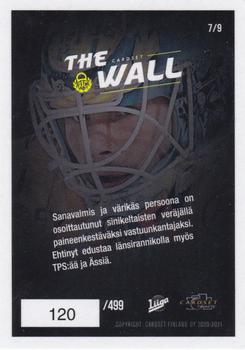 2020-21 Cardset Finland - The Wall Blue #7 Oskari Setänen Back