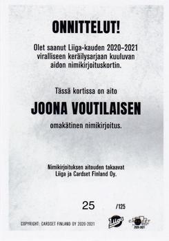 2020-21 Cardset Finland - Signature #NNO Joona Voutilainen Back