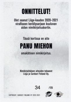 2020-21 Cardset Finland - Signature #NNO Panu Mieho Back