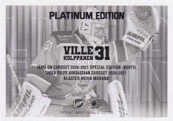 2020-21 Cardset Finland - Limited Edition #NNO Ville Kolppanen Back