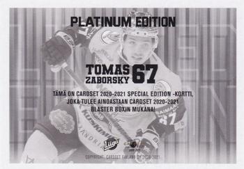 2020-21 Cardset Finland - Limited Edition #NNO Tomas Zaborsky Back