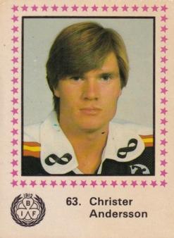 1984-85 Semic Elitserien (Swedish) #63 Christer Andersson Front