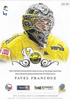 2014-15 OFS Classic - Authentic Signature Level 2 #40 Pavel Francouz Back