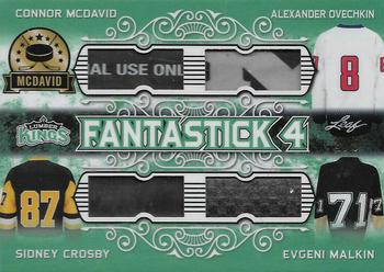 2019-20 Leaf Lumber Kings - Fantastick 4 Emerald #F4-02 Connor McDavid / Alexander Ovechkin / Sidney Crosby / Evgeni Malkin Front