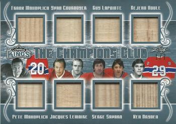 2019-20 Leaf Lumber Kings - The Champions Club Platinum #TCC-09 Frank Mahovlich / Pete Mahovlich / Yvan Cournoyer / Jacques Lemaire / Guy Lapointe / Serge Savard / Rejean Houle / Ken Dryden Front