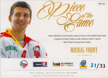 2014-15 OFS Classic - Piece of the Game #PG-41 Michal Vodny Back