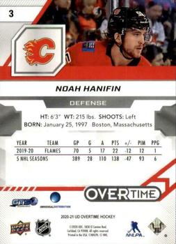 2020-21 Upper Deck Overtime #3 Noah Hanifin Back