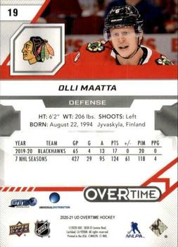 2020-21 Upper Deck Overtime #19 Olli Maatta Back