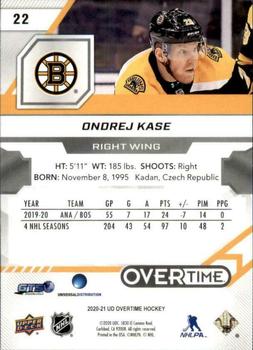 2020-21 Upper Deck Overtime #22 Ondrej Kase Back