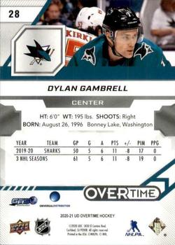 2020-21 Upper Deck Overtime #28 Dylan Gambrell Back