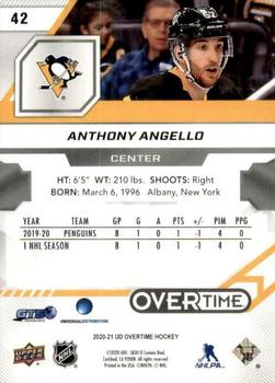2020-21 Upper Deck Overtime #42 Anthony Angello Back