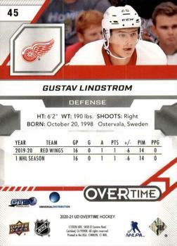 2020-21 Upper Deck Overtime #45 Gustav Lindstrom Back
