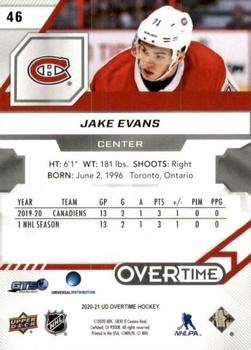 2020-21 Upper Deck Overtime #46 Jake Evans Back