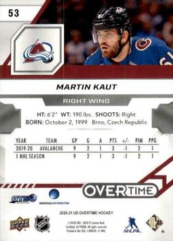 2020-21 Upper Deck Overtime #53 Martin Kaut Back