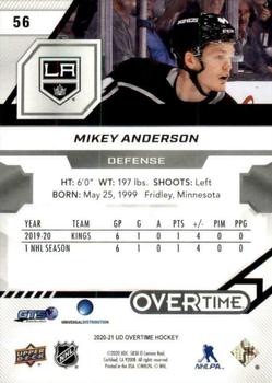 2020-21 Upper Deck Overtime #56 Mikey Anderson Back