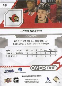 2020-21 Upper Deck Overtime #49 Josh Norris Back